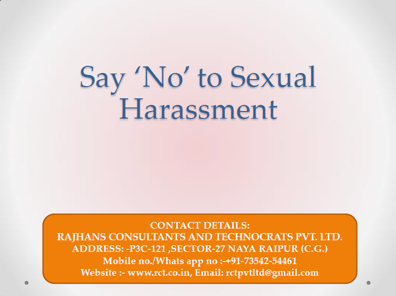 Prevention Of Sexual Harassment Rajhans Consultants And Technocrats